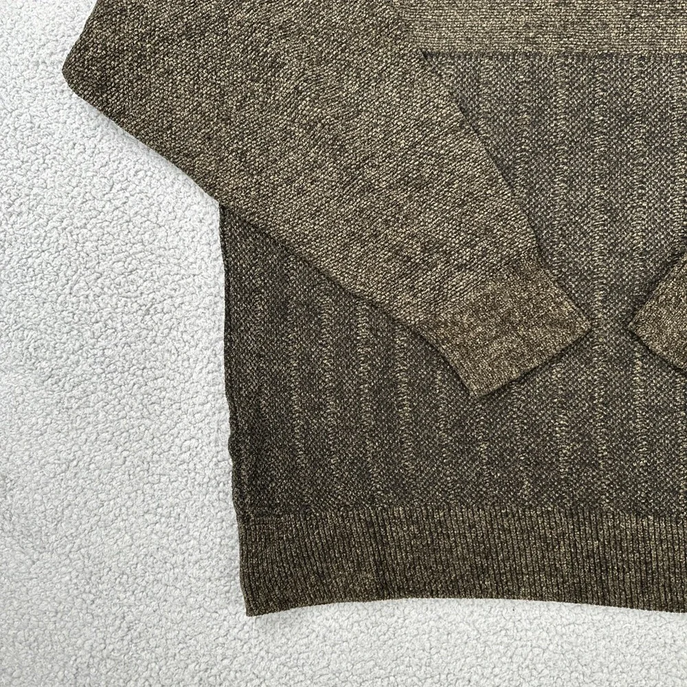 Giorgio di Firenze 1/4 Button Sweater Men XL Brown Acrylic Wool Blend Knit Italy
